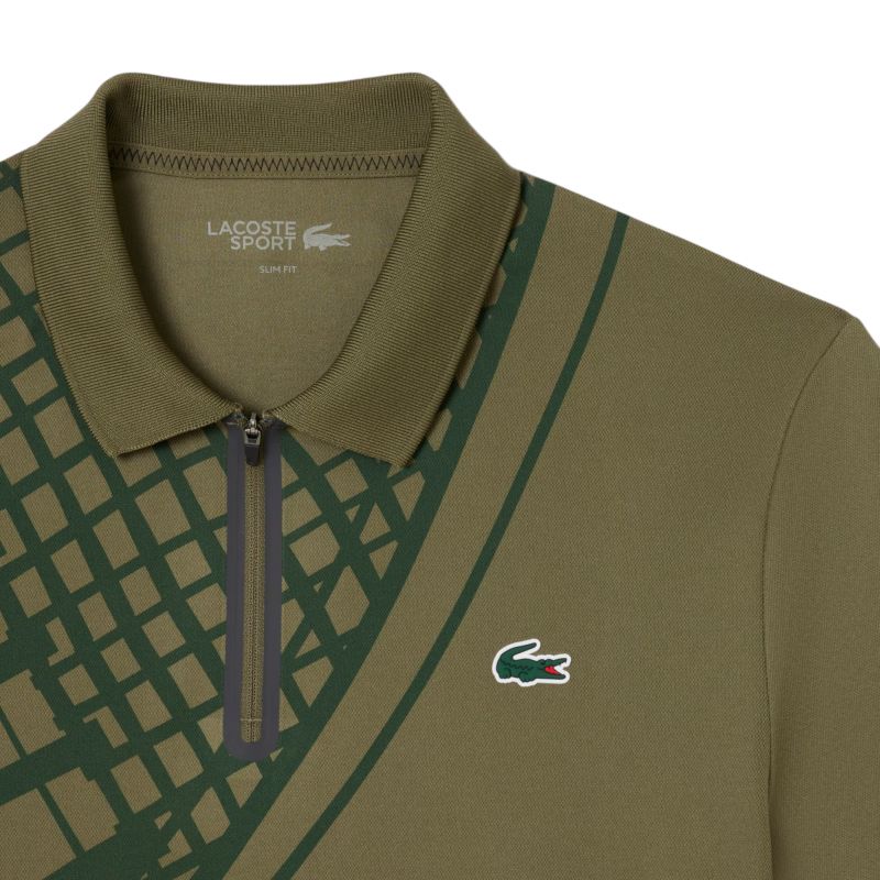 Lacoste Ultra Dry Printed Slim Fit Tennis - khaki green 