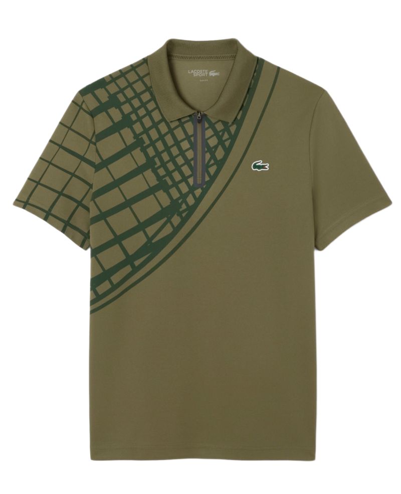 Lacoste Ultra Dry Printed Slim Fit Tennis - khaki green 